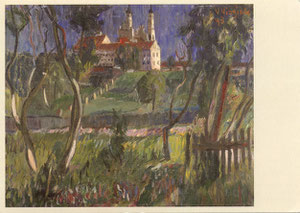 Misionierių bažnyčia Vilniuje. 1943m. Dail. Viktoras Vizgirda / Missionaries Church in Vilnius. Painter 1943. Viktoras Vizgirda.