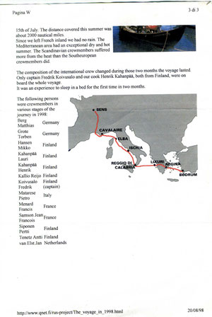 i partecipanti e l'itinerario .1998
