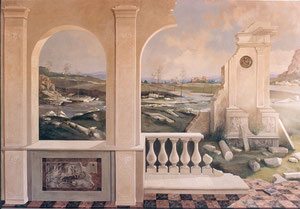 FASE C. Realizzazione finale dell'opera su parete: "Allegoria della storia", tempera murale, cm 400 x 270