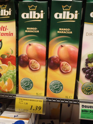 Mango-Maracuja-Saft von albi, als lecker befunden