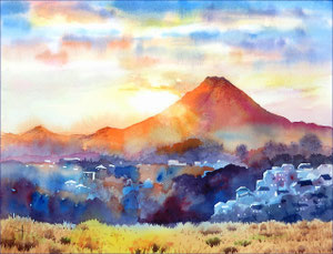 油彩画「ミモザ」原画P6号