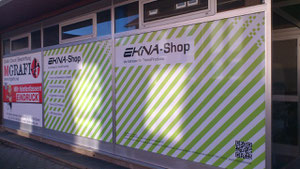 Das wäre dann unsere neue Fensterfront am EKNA-Shop