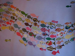 collage and acrylic on canvas- 2mx1m