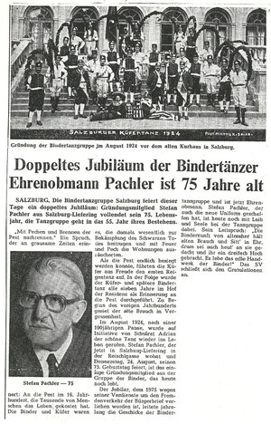 Ehrenobmann Pachler 75 Jahre SV 19.08.1978