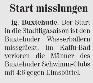 Start missglückt. Neue Buxtehuder Wochenblatt vom 22.05.2013