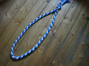 Halsriemen aus Polypropylen in blau,weiß