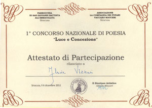 Primo Premio Poesia in Italiano