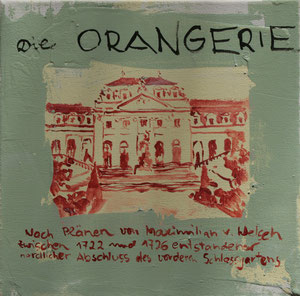 Die Orangerie.Acryl/Leinwand.20x20cm