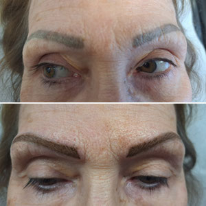 Maquillage Permanent correcteur d ancien Maquillage loupé + colorimétrie corrigée 