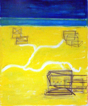 come immaginavo il Salento a Milano         olio su tela 100x100 cm. (2006)