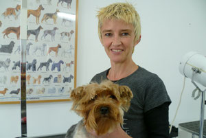 Heike mit "Lucky" während Ihrer Ausbildung bei Frau Braunsfeld.