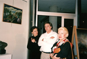 avec frédérique montane sculpteur et aline llareus dinier critique d'art -1991