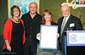 Left to Right: Parents of Jess Jacobson with Jess who is the 2013 recipient of the Tom Harvey Award for Citizenship presented by Max Willis, President of the Trust