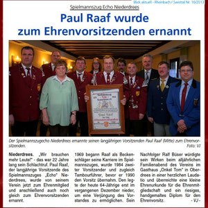 Ehrung Paul Raaf