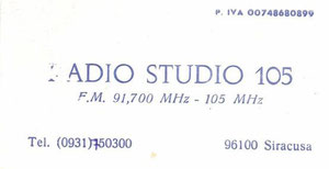 Radio Studio 105 biglietto da visita 1985