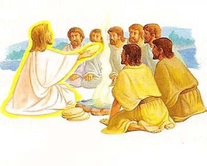 Allora Gesù si avvicinò, prese il pane e lo diede a loro, e così pure il pesce.
