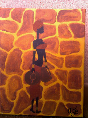peinture afrique - peinture acrylique de Mireille Jestin Boucheron