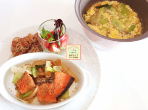 大阪兵庫で家事代行サービスの夕食作りで鮭と青梗菜のちゃんちゃん焼き