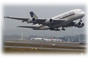 Abflug von Zürich nach Singapore / A380