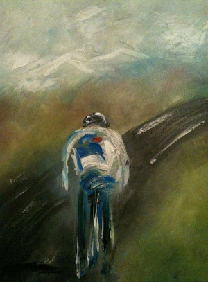 Route - Peinture à l'huile - 46 x 55