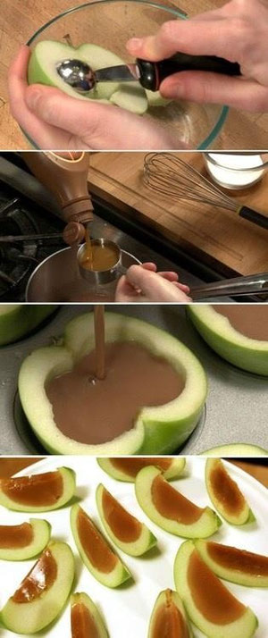 Hechar caramelo a la manzana...