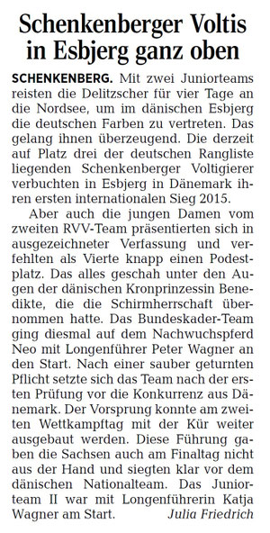 Veröffentlicht mit freundlicher Genehmigung. Quelle: Leipziger Volkszeitung vom 13./14. Juni 2015 | Regionalausgabe "Delitzsch-Eilenburg" | Seite 33