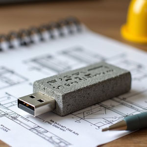 USB-Stick mit Beton-Botschaft