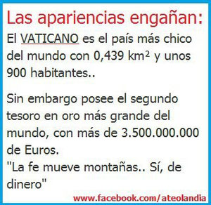 Y ESTO NO ES UN CRIMEN Y GENOCIDIO MATAR A MILLONES DE PERSONA DE HAMBRE CON TANTO COMO TIENE . Y ENZIMA VOSOTROS LE DAIS MAS Y MAS NO SOY CAPACEE DE DARLE UN TROZO DE PAN A UN VECINO QUE ESTE PASADO HAMBRE Y SE LO DAIS A ELLOS, SI ESTO ES POCO LO ADORÁIS