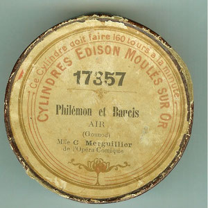 Reproduction d'une étiquette de cylindre Edison (coll. de l'auteur)