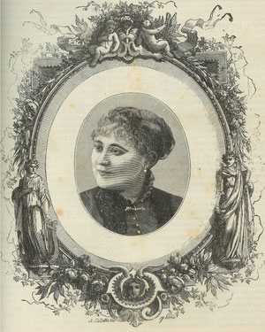 Cécile Merguillier faisant la couverture de "La Musique des Familles" du Jeudi 27 janvier 1887 - Merci à Serge Escalaïs pour ce document rarissisme.