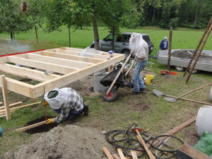 Das neu Fundament wird erstellt