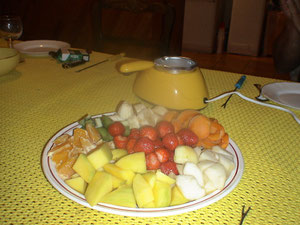 Fondue au chocolat.