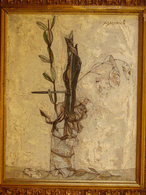 Paolo Gennaioli, "Giaggioli" 1996 olio su faesite 50x40. Collezione Viola Gennaioli.
