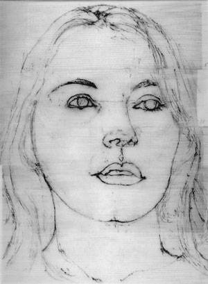 "Paola" 2003 disegno a penna su carta 50x37,5