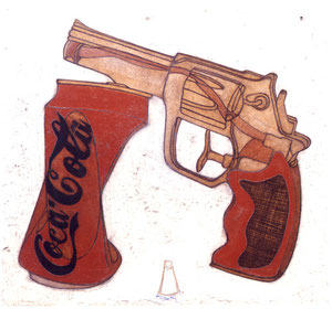 "Coca Cola" 1998 olio su faesite. Coll. Scarafuggi.