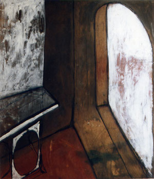 "Interno" 1994 olio su faesite 70x60. Collezione privata, Arezzo.