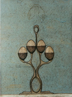 "Oviera" 2000 olio su faesite 25x18,75. Coll. G. Rosai.