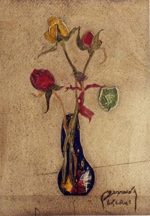 "Rose" 2001 olio su faesite 50x35.