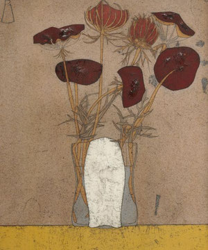 "Sette fiori" 2000 olio su faesite 60x50. Collezione Giovanni Faccenda.