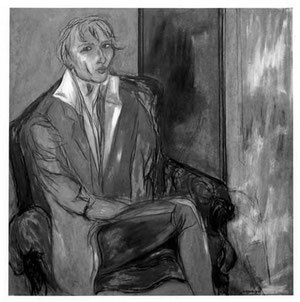 "Autoritratto seduto". 1993, olio su faesite, 100x100. 