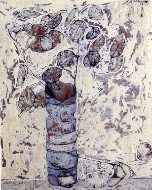 Paolo Gennaioli, "Lunarie" 1996 olio su faesite 40x50. 