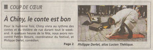 Article de Philippe Colling sur Esthétique ou pas Thétique au Festival des contes de Chiny (Patrick Besure)