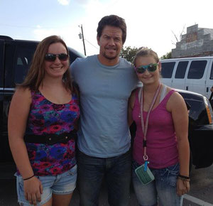 Brenda's beautiful girl, Maddie Trim, had her picture taken with Mark Wahlberg on the set of Transformers 4! Yeah, he looks as good in person!!