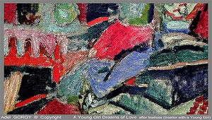 Young Girl Dreams of Love after Matisse (Interior with a Young Girl) - copyright Adel Gorgy