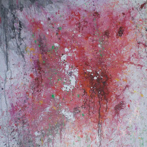 Herzblut (80 x 80, Acrylmix auf Leinwand)