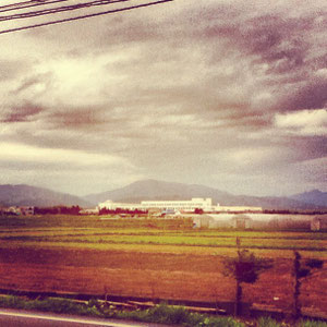 北斗市　上磯中学校遠景