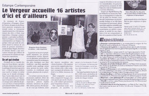 Journal L'Union, Expo Estampe Contemporaine, 11 avril 2012