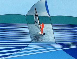 392 "Der rote Surfer" 1991, 44x34cm, Plakafarbe (Preis auf Anfrage)