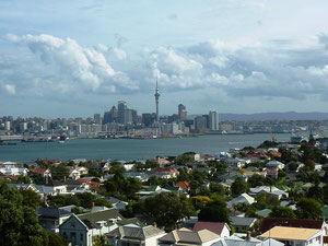 Blick vom Mount Victoria auf Auckland