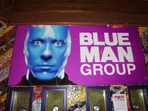 Auf dem Konzert der Blue Man Group